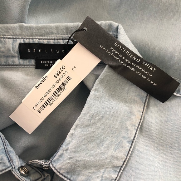 Sanctuary Boyfriend Shirt NWT in Kaskade Wash - Picture 7 of 12